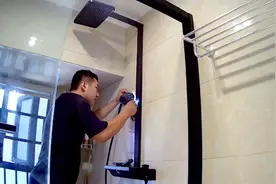 小米大白卫生间黑钻沐浴增压淋浴器浴室家用挂墙黑色花洒喷头安装视频封面