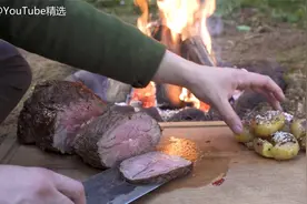 德国烤肉老哥：篝火烤平铁牛肩肉，简单的价格也能做出高级的味道视频封面