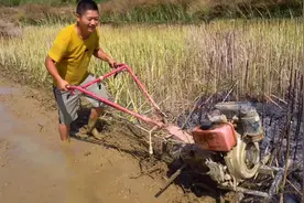 农村小伙要耕田插秧了，第一次用旋耕机闹了个笑话，种田不容易啊视频封面