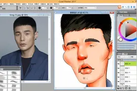 如何抓准人物特征，painter板绘之李荣浩夸张肖像漫画绘画过程视频封面