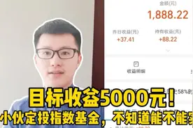 目标收益5000元！小伙定投指数基金，不知道能不能实现视频封面