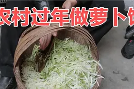 农村爸爸窖里扒的萝卜，叉成丝用大铁锅一煮，做法简单，味美鲜香视频封面
