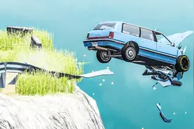 小汽车冲破护栏跳进大海视频封面