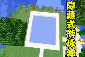 我的世界：隐藏式游泳池，看上去就是个大坑，其实它是我的游泳池