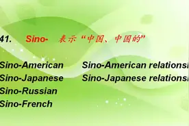 前缀41. Sino-  表示“中国、中国的”