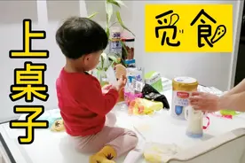 熊孩子为了一口吃，天天上桌子。一天不打皮就痒痒，愁坏爸妈了视频封面