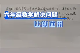 六年级数学解决问题：比的应用