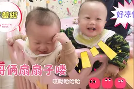 哥俩争起扇子啦！一个霸道，一个暴躁～场面笑喷网友。奶爸凌乱了视频封面
