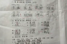 一年级小学生语文第八单元考了100分，好不容易终于考了一百分视频封面