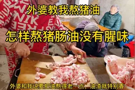 农家媳妇的生活忙碌而充实，外婆教我熬猪肠油，油渣又香脆又不腥视频封面
