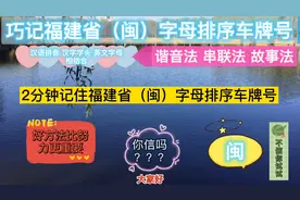 2分钟记住福建省（闽）字母排序车牌号 你信吗？