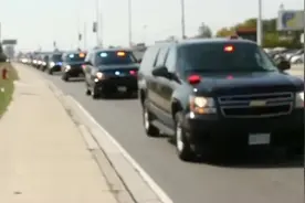 国外总统车队，三辆警车全程开道护行，这牌面真帅啊视频封面