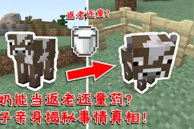 我的世界：牛奶能当返老还童药？叶子亲身试验，揭秘事情真相！