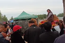 大衣嫂骑骆驼照相威武，两口子逛会厂视频封面