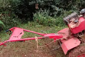 农村小伙用微耕机打地，快是快了，就是人太累。