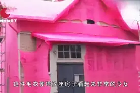 国外女孩痴迷于编织，给房子织了件毛衣，视频封面