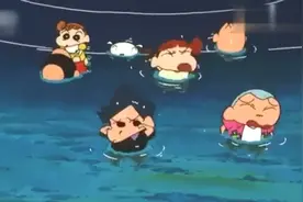 蜡笔小新：五傻丛林探险，掉进水里的那刹那小新保护小葵太感人了视频封面