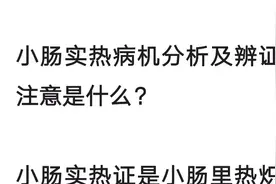小肠实热病机分析，及辨证注意是什么？视频封面
