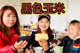 东北农村生活，煮了一锅粘玉米，黑色玉米你吃过吗？视频封面