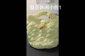 漂亮简单又百搭的扇贝休闲钩织包