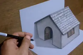 【视错觉绘画】大城市买不起房子，只好给自己画一个小屋视频封面