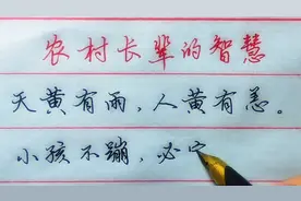 【河北木子硬笔】农村长辈的智慧，经典俗语，你听说过吗