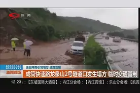 连日暴雨成简快速路龙泉山2号隧道口发生塌方，临时交通管制视频封面