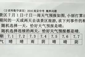 中考数学真题：随机选两天，恰好都是晴天，怎么求这个概率？视频封面
