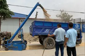 农村大叔发明收麦子神器，1天能收几万斤，你们那里有没有？视频封面