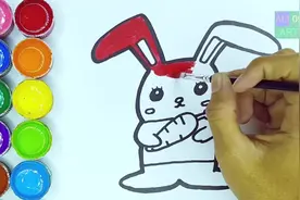 孩子一看就会画，幼儿简笔画上色教程：小兔子