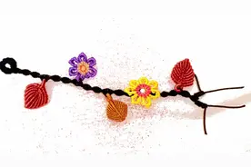 手工编织藤蔓紫荆花挂件，编法简单好看，挂在墙上让花开满墙