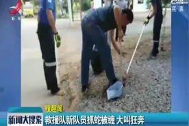 泰国：救援队新队员抓蛇被缠 大叫狂奔视频封面
