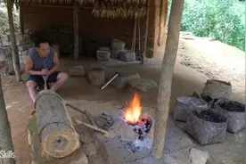 自制框架锯（手工框架锯）原始技能的木工工具视频封面
