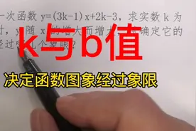 k与b取值范围决定一次函数图象经过哪些象限视频封面