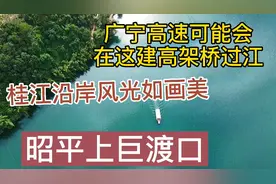 航拍桂江沿岸风光如画美，广宁高速，可能在昭平上巨建高架桥过江视频封面
