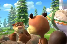 熊熊乐园萝卜头瞎说森林里来了咕噜兽吓得熊二哇哇哭