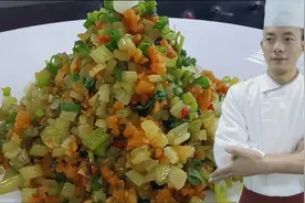 大厨分享“肉末芹菜”简单易学，一道下饭菜看饿了