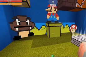 迷你世界《超级马里奥》顶方块就有神奇蘑菇，地图做的太还原了