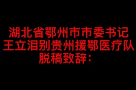 湖北省鄂州市市委书记王立泪别致辞贵州医疗队视频封面