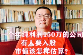 一个年纯利润150万的公司，有人要入股，市值该怎样估算？视频封面