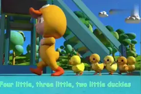 早教英语儿歌动画，小宝宝领着10只小黄鸭在跳舞，好可爱啊