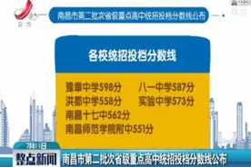 南昌市第二批次省级重点高中统招投档分数线公布