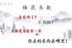 东西丢了？不用怕！用“梅花易数”占卜一下丢失的物品，15课