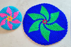 居家坐垫、圆板凳套的钩法，风车花形美观大气，越看越喜欢（上）