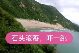 海岛陡峭山坡，石头滚落，惊魂一刻，小伙连忙后退，强行砍刺下山视频封面