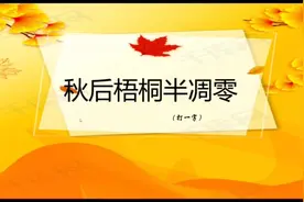 “秋后梧桐半凋零”，这个字谜用拆字法，你会吗？视频封面
