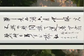 行书书法作品欣赏，杨万里诗，接天莲叶无穷碧，映日荷花别样红！