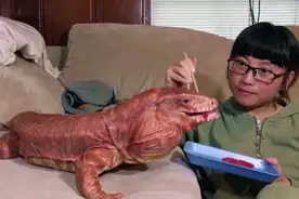 女孩养了世界上最大蜥蜴当宠物,养了一段时间后,怎么跟养狗一样!