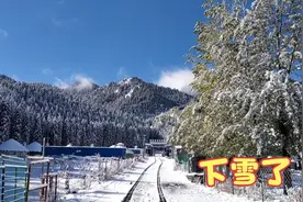 新疆乌鲁木齐县南山下了首次雪，景色很美，古米一家人忙碌着。视频封面