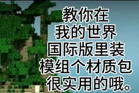 教你在我的世界国际版里装模组和材质包，很实用的哦。